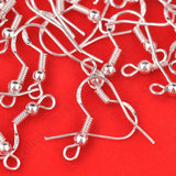 400PCS Lot 925 Sterling Silver Earring Hooks Ball Ear Wire