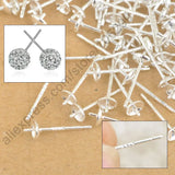 500PCS 925 Sterling Silver Ear Pin Pairs Stud Earrings Findings Back Lock Post