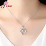925 Silver CZ Owl Pendant Nighthawk Necklace Top
