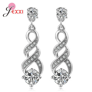 925 Sterling Silver Music Notes Dangle Earrings