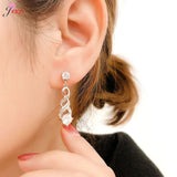 925 Sterling Silver Music Notes Dangle Earrings