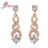925 Sterling Silver Music Notes Dangle Earrings