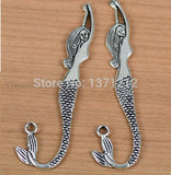 20pcs Vintage Mermaid Shape Bookmark Charms for DIY Jewelry