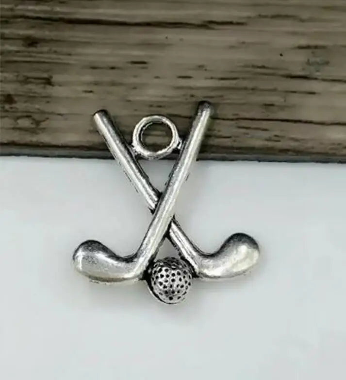 50pcs Field Hockey Charms Pendants, 25*22mm, for Necklaces & Bracelets