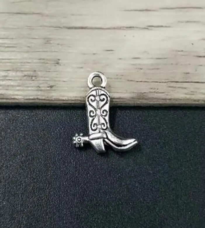 50pcs Mixed Cowboy Boot & Hat Charms Pendants Jewelry Accessories