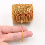 20m Stainless Steel Thin 1.5mm/2mm Round Link Chain DIY