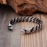 Fate Love 32g Stainless Steel Bracelet Skull Skeleton Cuff Bangle