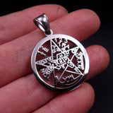 5pcs Stainless Steel Wicca Paganism Pendant Necklace 30mm