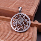 5pcs Stainless Steel Wicca Paganism Pendant Necklace 30mm