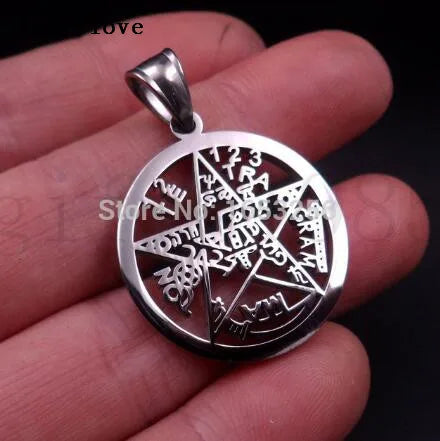 5pcs Stainless Steel Wicca Paganism Pendant Necklace 30mm