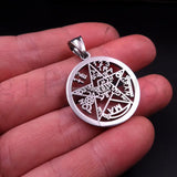 5pcs Stainless Steel Wicca Paganism Pendant Necklace 30mm
