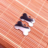30pcs Small Bone Dog Tag Charms Stainless Steel DIY Jewelry Finding