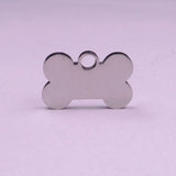 30pcs Small Bone Dog Tag Charms Stainless Steel DIY Jewelry Finding