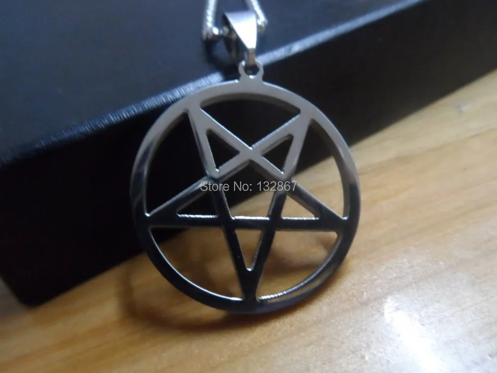 Satanic Symbol Pendant Stainless Steel Chain Polished