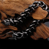 Vintage Men's Biker Link Chain Bracelet Stainless Steel 8.66''