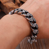 Heavy Stainless Steel Biker Wolf Cuff Bracelet