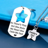 Father Daughter Necklace Keychain Set Heart Puzzle Dad Daughter Daddy Necklace