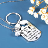 Father Daughter Necklace Keychain Set Heart Puzzle Dad Daughter Daddy Necklace