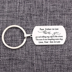 Father-in-Law Keychain Wedding Gift from Son-in-Law