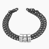 Father's Gift Cuban Link Men's Bracelet With Personalized Engrave Beads