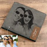 Father's Gift Photo Wallet,Personalized Men's Trifold Wallet
