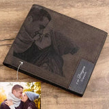 Father's Gift Photo Wallet,Personalized Men's Trifold Wallet