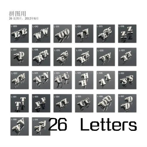 High-Cufflinks for Men 2014 Cuff Links Letter Wholesales