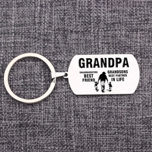 Father's Gift Keychain Grandpa Charms: Best Life Partner