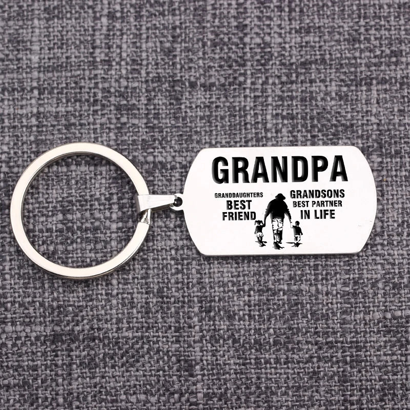 Father's Gift Keychain Grandpa Charms: Best Life Partner
