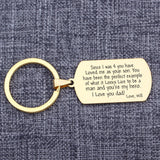 Stepdad Keychain Engraved - Perfect example, love you dad