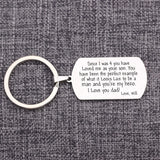 Stepdad Keychain Engraved - Perfect example, love you dad