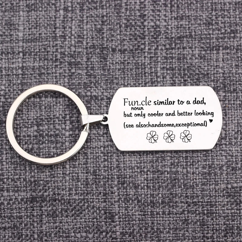 Cooler Than Dad Keychain - Fun.cle Gift for Uncle