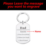 Personalized Dad Keychain Gift From Son Daughter