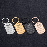 Personalized Dad Keychain Gift From Son Daughter