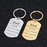 Personalized Dad Keychain Gift From Son Daughter