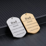 Personalized Dad Keychain Gift From Son Daughter