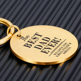 Personalized Family Keychain for Dad - Engraved Stainless Steel Keyring