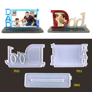 Father's Photo Frame Silicone Mold DIY Rectangular DAD Photo Frame Bracket