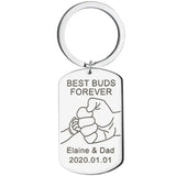 Father-Son Stainless Steel Keychain Set