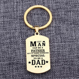 Father's Gift Keychain from Daughter Son: Any Man can be a Father Keyring