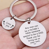 Engraved Any Man Can Be a Father Keychain