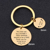 Engraved Any Man Can Be a Father Keychain