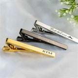Personalized Name Tie Clip Engraved Date LOGO DIY Tie Clip Bar Necktie Clasp
