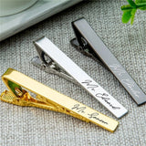 Personalized Name Tie Clip Engraved Date LOGO DIY Tie Clip Bar Necktie Clasp