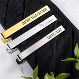 Personalized Name Tie Clip Engraved Date LOGO DIY Tie Clip Bar Necktie Clasp