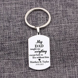 Personalized Fathers Keychain with Name & Date Memory - Gift for Dad