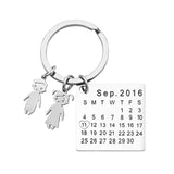 Personalized Calendar Keychain for Men