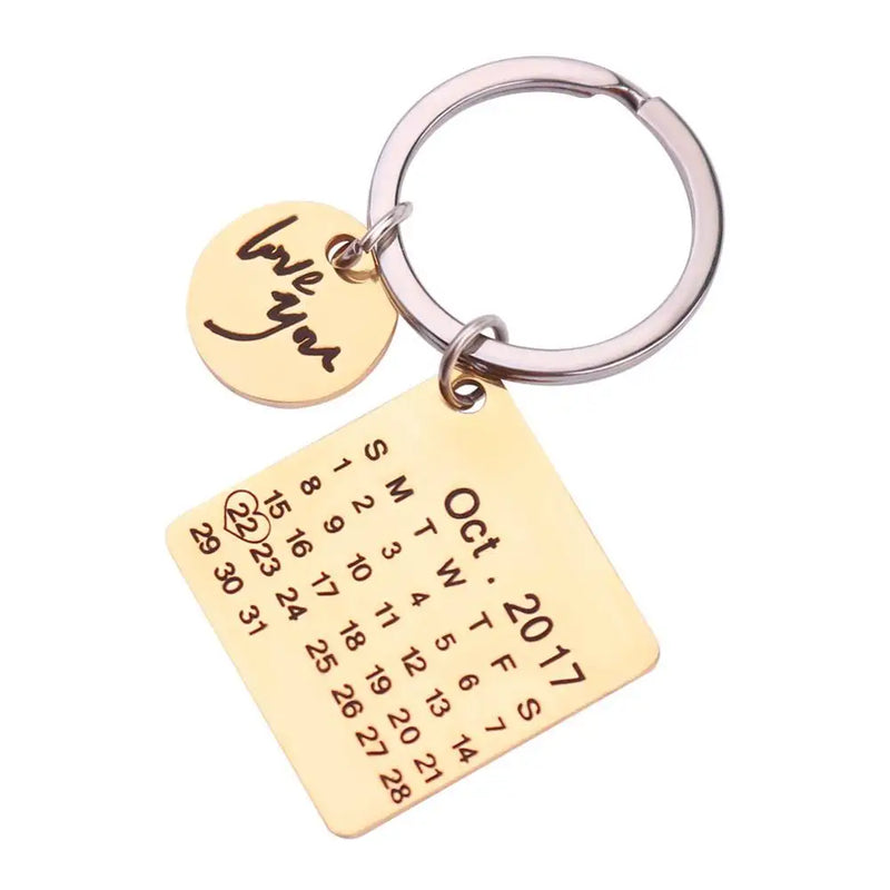 Personalized Calendar Keychain for Men