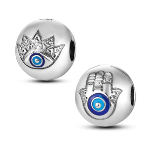 Hamsa Hand Evil Eye Clip Charm Bracelet Necklace Silver DIY Jewelry Making