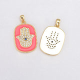Fatima Hand DIY Jewelry Charms Enamel Craft Pendants Multicolor